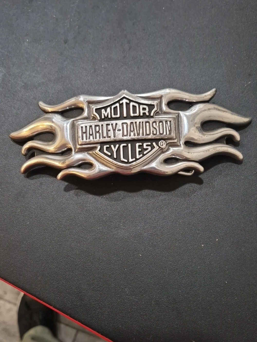 Vintage Harley-Davidson Silver Flame Emblem Pin